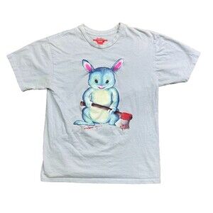 Threadless Mr. Choppy Killer Axe Bunny Graphic by Aaron Hogg Mens T-Shirt Medium